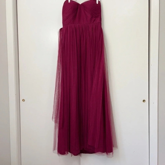Jenny Yoo Black Cherry Tulle Annabelle Feminine Bridesmaid Dress - Picture 3 of 16